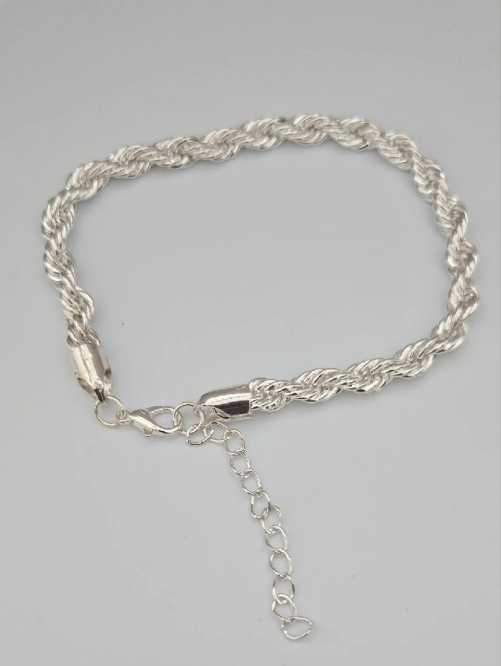 Silver Rope Chain Bracelet